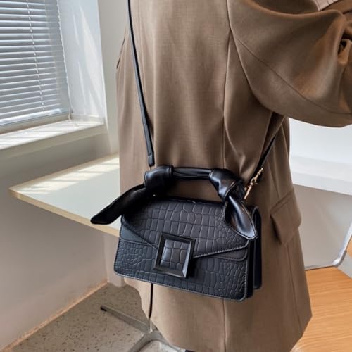 Image of Women Vegan Leather Evening Handbag Crocodile Pattern Handle Clutch Purse Cross Body Envelope Bag