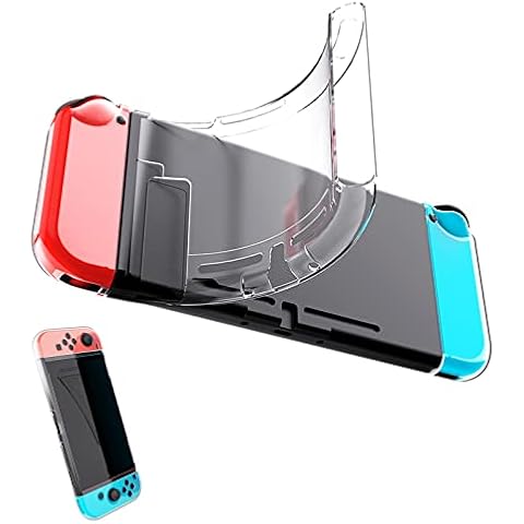 Bealuffe Clear Case for Switch Console and Joy-Cons, Transparent Protective TPU Cover Soft Flexible Shell Cover
