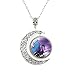 OOOUSE Blue Wing Dragon Moon Necklace Dragon Pendant Necklace or Dragon Keyring Dragon Jewelry Dragon Pendant Dragon Necklace