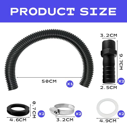 Trop Plein Cuve 1000L, Tuyau Flexible de 50 cm – vue 2