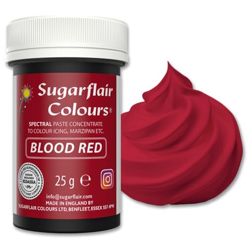 Sugarflair Spectral Concentrated Pasta Colours Blood Red, corante alimentar massa, corantes para massa de açúcar e maçapão, 25 g