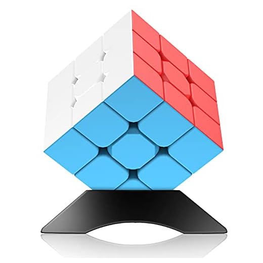 3x3 Speed Cube Stickerless with Stand & Tutorial Toy Gift for Boys 6-12