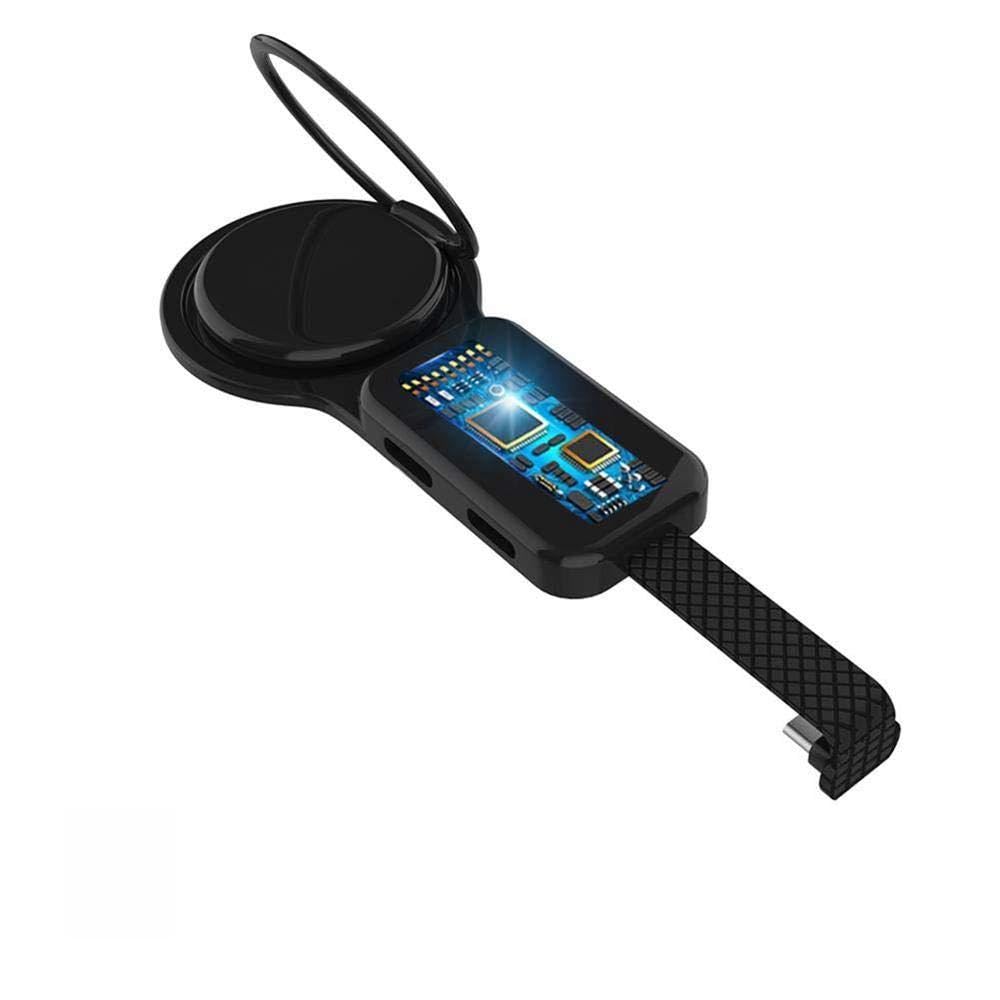 2 in 1 USB C Splitter Adapter with Magnetic Ring Holder, 3.5mm Headphone Jack Audio and Charger Type-C Fast Charging DAC Earphone Adapter Compatible with Google Pixel Huawei (Dual USB-C)