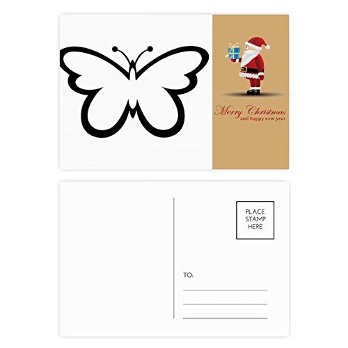 Cartes postales Père Noël et papillon noir : lot de 20 messages d'amour pour vos proches