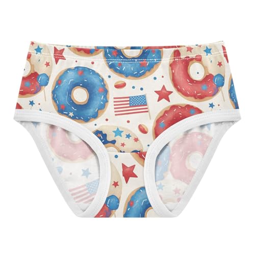 Wusikd Doughnuts Girls' Underwear Cotton Red Blue Girls Briefs Soft Toddler Underwear 2T