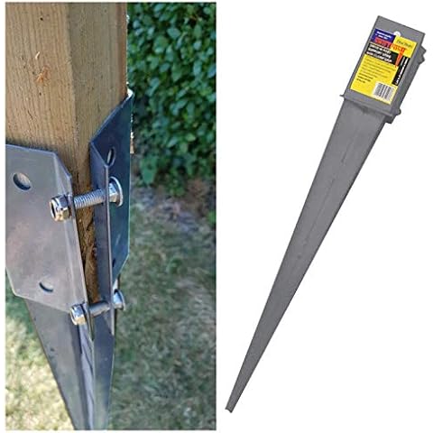 Eliza Tinsley Swiftpost Drive in Fence Post Support Spike Clamp Grip Galvanised 75mm/100mm x 600mm/700mm (1, 75mm x 600mm) Cover
