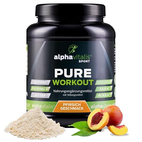 PURE INTRA WORKOUT Shake EISTEE PFIRSICH - 800g Cluster Dextrin Pulver + EAA + Elektrolyte - Hochverzweigtes zyklisches Maltodextrin, freie essentielle Aminosäuren, Mineralien für Sportler
