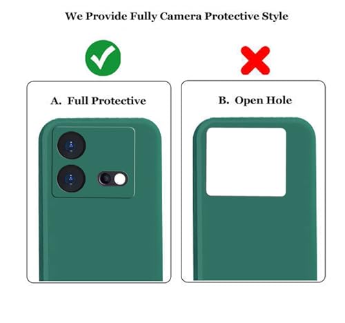 Image of A rtistque Liquid Silicone Back Cover Case for iQOO Neo 8 Pro 5G Shockproof TPU Soft Flexible with Camera Protection - Green