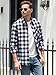 SANGTREE Mens Flannel Plaid Shirts Casual Long Sleeve Button Down Shirt Dad and Son Matching Shirts (Black White, XXL)