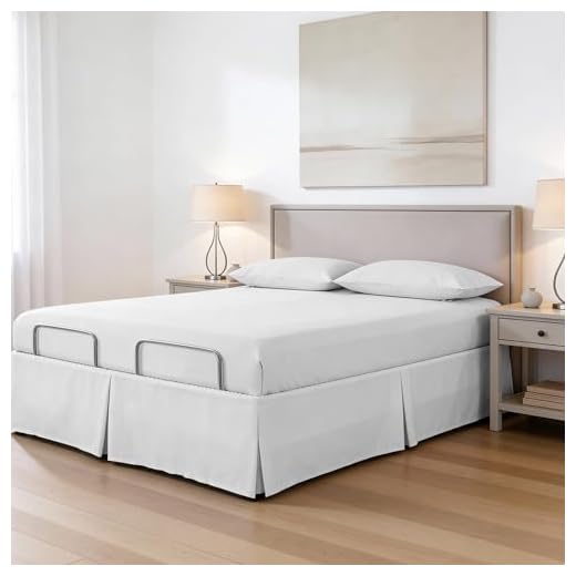 Bed Maker's Wrap-Around Microfiber Bed Skirt for Adjustable Beds, Tailored Style, 15 Inch Drop Length, King, White