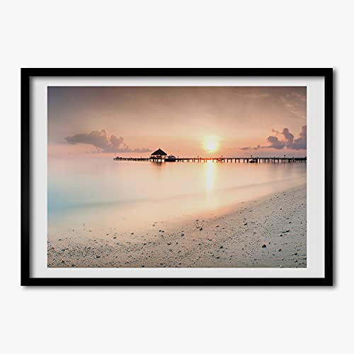 Cadre de peinture moderne 70x50 cm Tulup pour habiller un mur vide plage des Maldives