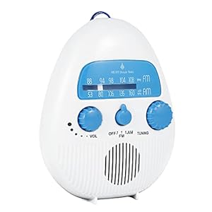 Maalr FM/AM Mini -douche Radio Krachtige Bass Travel draagbare waterdichte hangende muziekluidspreker