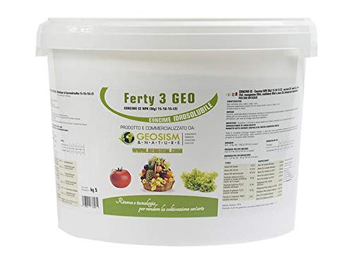 Ferty 3, NPK(Mg) 15-10-15+(2) + microelementi (5 kg), concime in polvere idrosolubile per piante e fiori