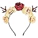 Produktbild Balinco Rentier Haarreif mit Blumen, Reh Kopfbedeckung mit Blümchen, Tier Kostüm Accessoire, Hirschgeweih Haarreifen, Karneval Verkleidung, Weihnachts Haarband
