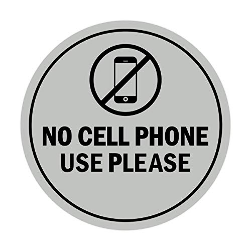 Panneau No Cell Phone Use Please Circle XL gris clair Signs ByLITA