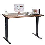 cheertech Escritorio eléctrico regulable en altura con mesa, edición premium, 140 x 60 cm, mesa de trabajo para ordenador, mesa ergonómica para el hogar, oficina, marrón rústico