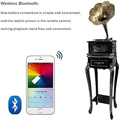 JRZTC Tourne-Disque Vinyle Gramophone rétro Platine avec Haut-parleurs sans Fil Support de Table 3,5 mm Aux-in/Radio FM… - Les Beatles, Paul McCartney, John Lennon, RIngo Starr, George Harrison JRZTC Tourne-Disque Vinyle Gramophone rétro Platine avec Haut-parleurs sans Fil Support de Table 3,5 mm Aux-in/Radio FM… – Image 2