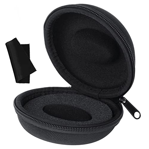 RAYVBLO Travel Watch Case Single Storage Box for Wristwatches and Smart Watches up to 50mm, Cushioned Round Portable Watch Case for Travel (Black)