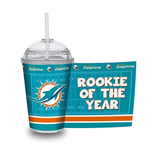 Image of Rico Industries NFL Football Rookie of The Year 12oz Acrylic Tumbler, Youth Tumbler with Swirly Straw