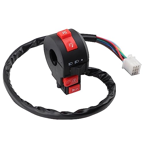 WOOSTAR Manillar Moto 22mm 4 Función Derecho Interruptor Arranque con Botón de la Bocina Reemplazo para 110cc 125cc 150cc 200cc 250cc ATV Quad Motocicleta Dirt Pit Bike