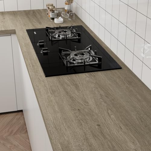 Papel adhesivo de madera roble claro VaryPaper para forrar muebles y encimeras 4