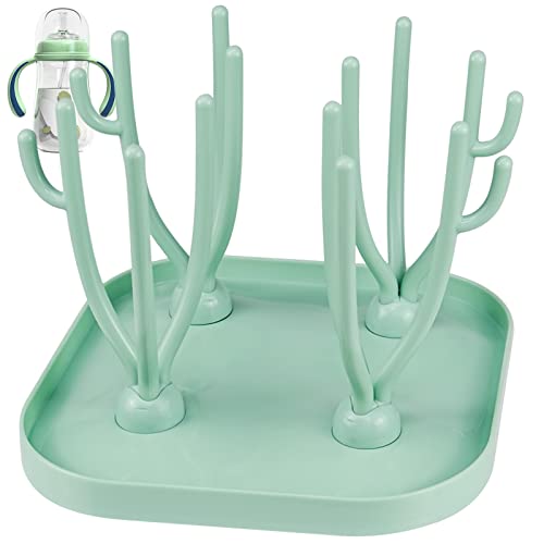 INHEMING Trockenständer Flaschenständer für Babyflaschen, Abtropfgestell Flaschen,Trocknen von bis zu 9 Babyflaschen und Zubehör,BPA-frei(Grün) Cover