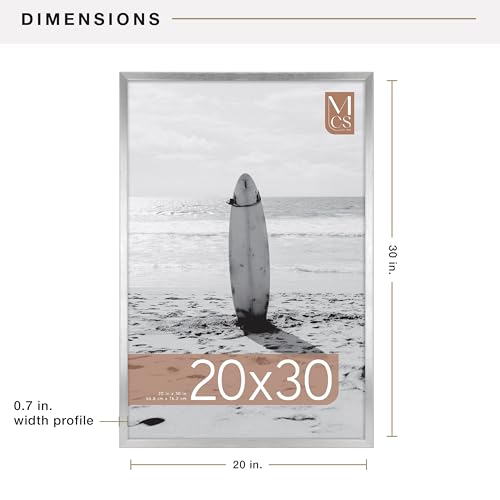 Image of MCS Foundation 20x30 Poster Frame Traditional Silver, Vertical & Horizontal Wall Hanging Large Picture Frame for Photos, Posters & Art Prints (1-Pack)