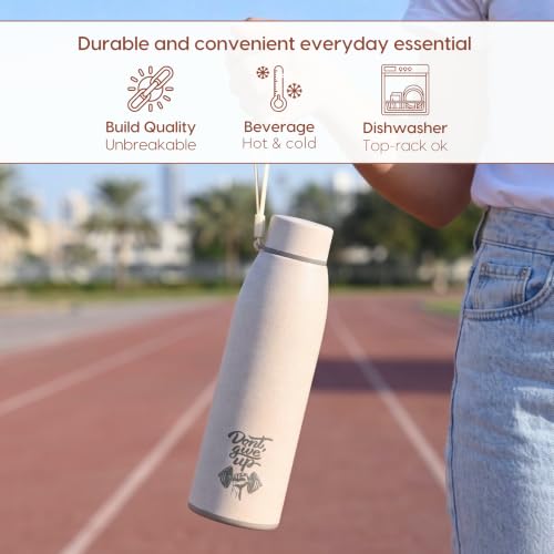 Image of Eha Earth Friendly Rakshabandhan Gift Made with Rice Husk| 600 ml, Set of 1 | Printed Bottle, Rakhi, Keychain, Roli Chawal and Card| Rakhi bottle gift for brother | Rakhi Hamper