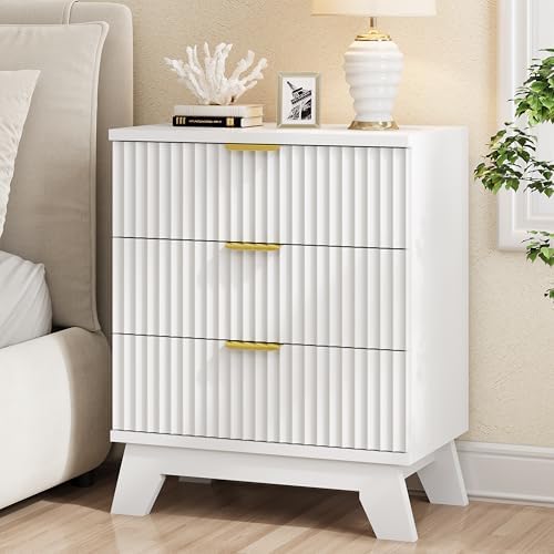 Oak Bedroom Furniture: 7 Best Ways to Upgrade Your Bedroom (Proven Guide) 7 Fluted Nightstand, 24" Wide Side Table with 3 Large Storage Drawe...