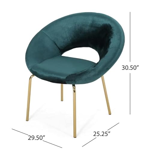 Gdf Studio Denise Modern Glam Velvet Accent Chair, Teal And Gold #TOP2