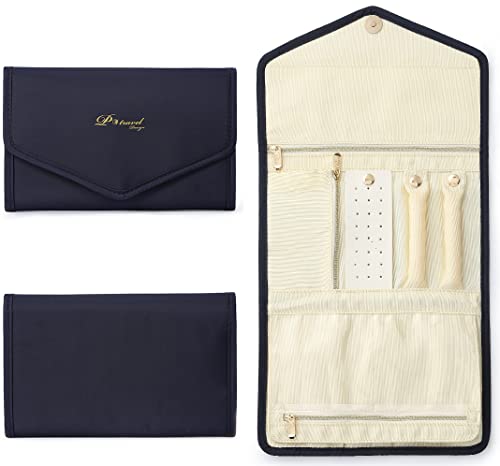 Dizdvizd Rouleaux de bijoux, Organisateur de Bijoux de Voyage, Sac de Rangement Pliable pour Bagues de Voyage, Colliers, Boucles d'oreilles, Bracelets, Montres, Broches Cover