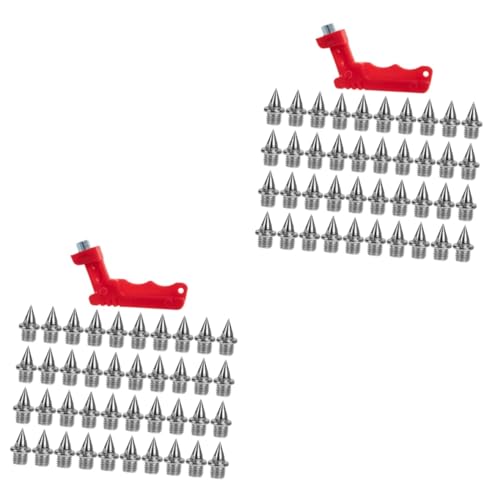 BESPORTBLE 2sets Replacement Track Spikes for Shoes Steel Spikes Shape Design for Enhanced Grip and Stability for Running and Track Training