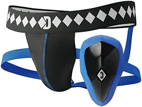 Diamond MMA Jock Strap + Athletic Cup for Men - Medium | 4-Strap No Shift Athletic Supporters for Men with Cup for MMA, Boxing, Muay Thai, Wrestling, Jiu Jitsu | High Impact Sports Jockstrap with Cup