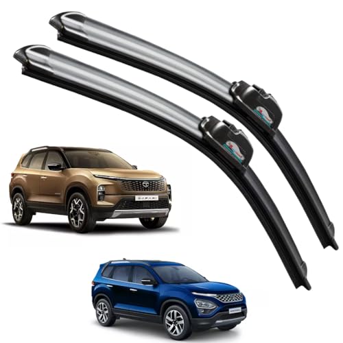 Image of Frameless Rubber Car Wiper Blades Set of 2 Compatible with (Tata Safari (D-26,P-20))