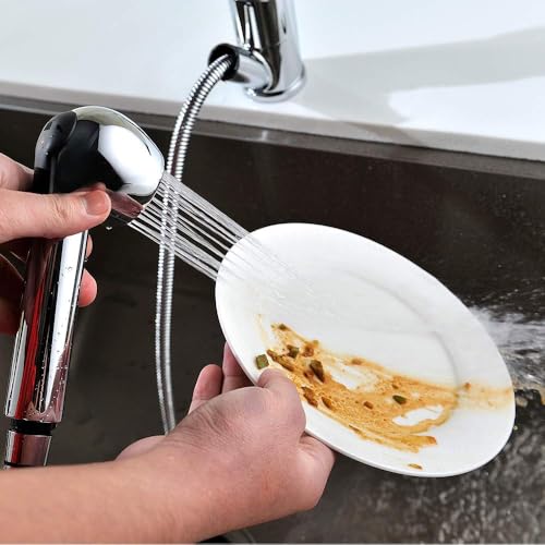 BZOOSIU Modern Single Handle Stainless Steel Chrome Pull Out Sprayer Bar Kitchen Faucet,Small Kitchen Sink Faucet with Escutcheons Single Hole Kitchen Faucet by BZOOSIU - Image 6