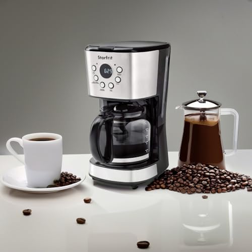 Starfrit-12-Cup-Electric-Drip-Coffee-Maker-BlackSilver Starfrit 12 Cup Electric Drip Coffee Maker BlackSilver