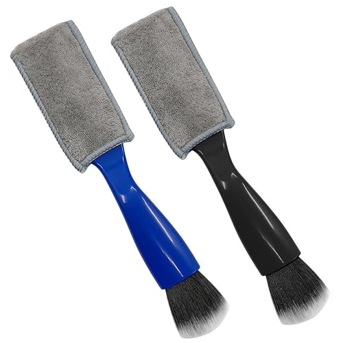 Musiin Guitar Cleaning Tool Two-Pack, Guitar String Cleaning Brush, Guitar Fretboard Cleaner, Double-Ended Maintenance and Repair Dust Brush (Blue, Black)