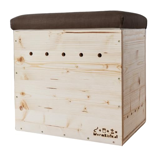 wurmkiste.at Wurmhocker Bausatz mit braunem Sitzpolster