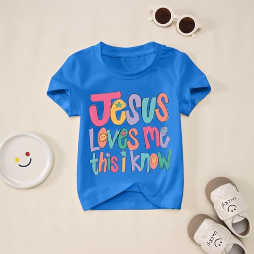 Image of BINTEHGS Jesus Shirts for Kids Christian Graphic Tees for Girls Religious God Tshirts Inspirational Bible Verse Cute T-Shirts