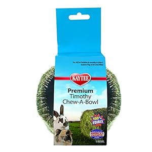 Kaytee Premium Timothy Hay Chew-A-Bowl for Rabbits, Guinea Pigs, and Chinchillas