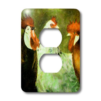 Just Us Coq 2 prises 3dRose plaque décorative pour rénovation - 3