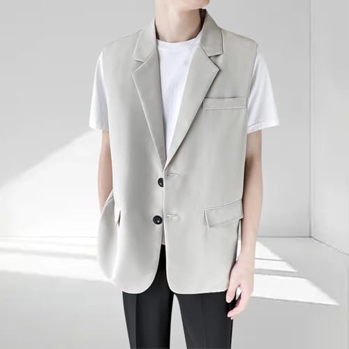 Men's Suit Vest Business Formal Dress Waistcoat Slim Fit Vests for Men with 2 Pocket for Suit or Tuxedo Wrinkle-Free2