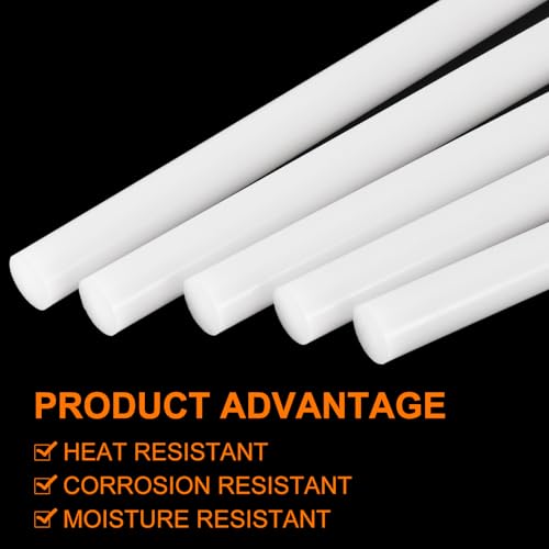 Image of uxcell 10 Pcs White Plastic Rods 15 x 406mm ABS Styrene Round Stick Round Solid Bar DIY Model for DIY Toys Building Making Architectural Model Making