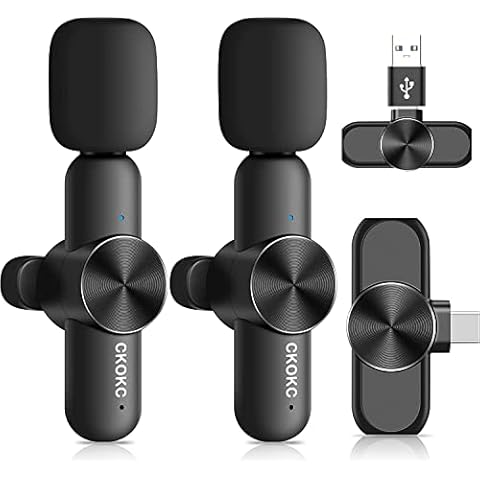 Wireless Microphones for Android Phone & Computer/Laptop, Mini Professional Wireless Lavalier Microphone for Video Recording Podcast Cordless Lapel Mic with USB C Cover