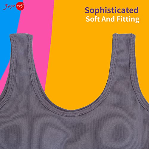Joyo roy Training Bras for Girls Sports Bras for Teens Stretch Organic Cotton Kids Sports Bra 3 Pack Girls Crop Top Ages 8-163