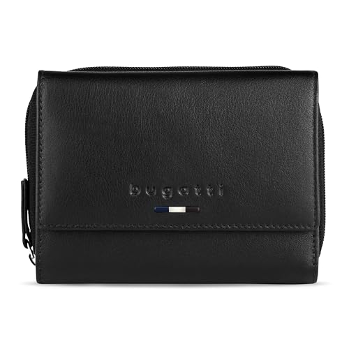 Portefeuille femme bugatti anti-piratage compartimenté en cuir