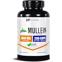Healthfare Mullein Leaf Extract 3000mg | 200 Vegan Capsules | Extra Strength Herbal Supplement | Supports Wellness & Balance | Non-GMO, Gluten-Free | Made in USA