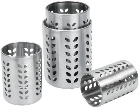 Konquer TimeS Stainless Steel Multipurpose Cutlery Holder, Spoon Holder for Kitchen & Dining Table | Spoon Holder Size 7, 8, 9 and 10 cm - Pack of 4, Random design