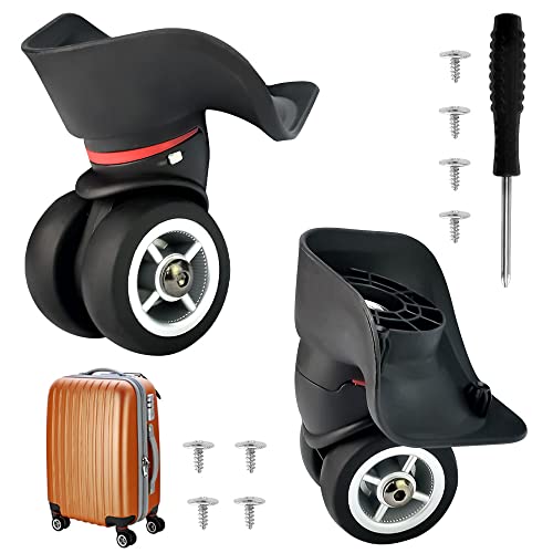 Lot De 4 Roues De Rechange Pour Valise 45x18mm - Silencieuses Avec Essieux, Rondelles Et Clés D'Installation