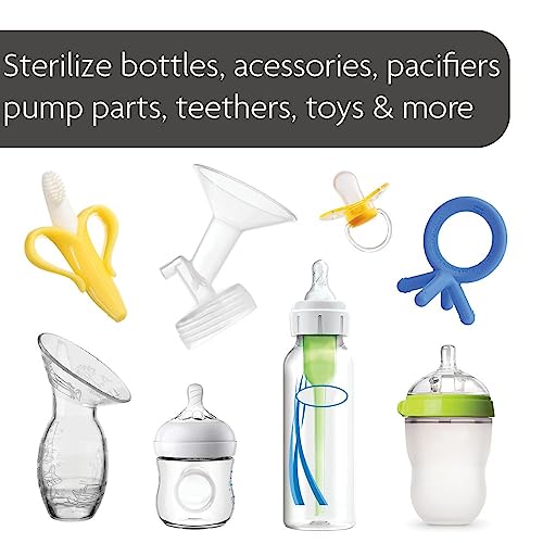 Baby Brezza Baby Bottle Sterilizer and Dryer Machine – Electric Steam Sterilization - Universal Fit - Pacifiers, Glass, Plastic, and Newborn Feeding Bottles, Charcoal - Thumbnail 2